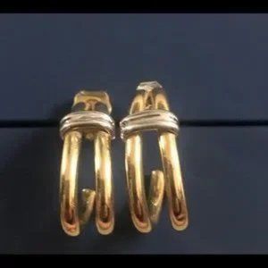 14K White/Yellow Gold Earrings - Lovely & Classic!